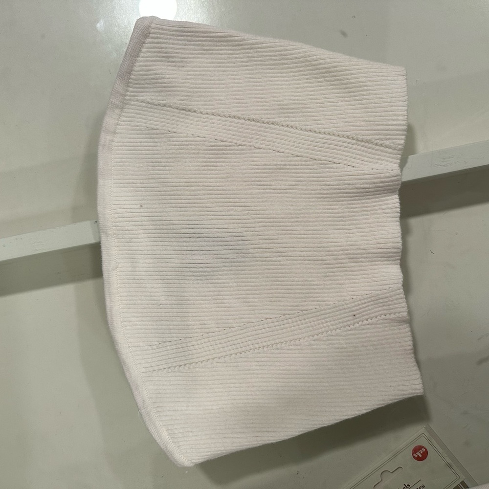 White Ribbed Knit top